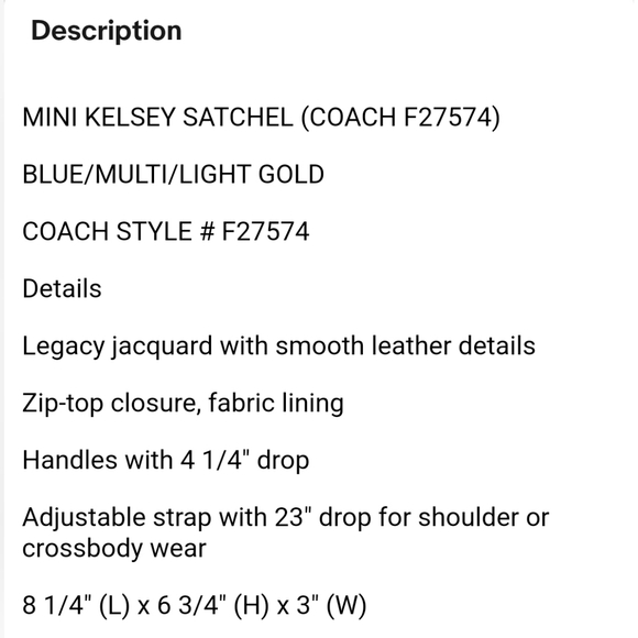 Coach mini Kelsey Jacquard Black - Picture 9 of 11